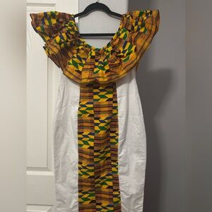 Kente Off-Shoulder Dress